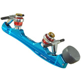 Electric Blue Falcon Polished Quad Plate available @ Atom Skates
